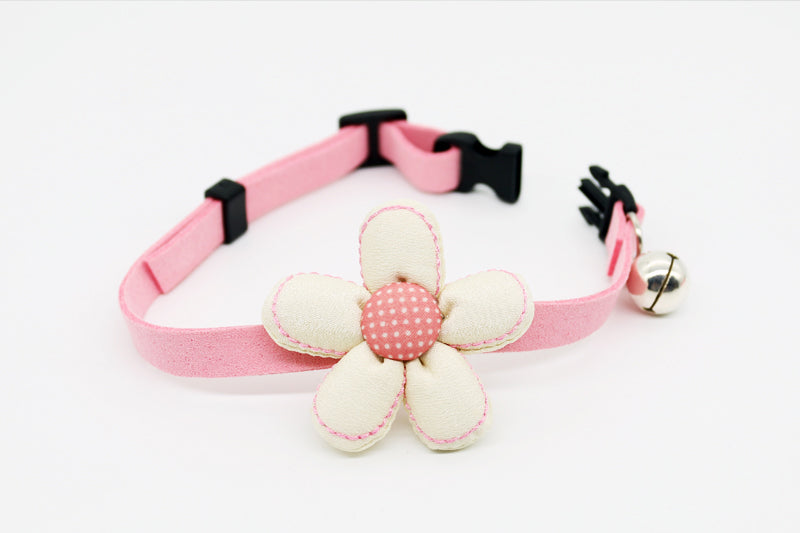 HKM-3405117 Flower and Bow Tie Collars for Small Pets - Adjustable Cat and Dog Size Options