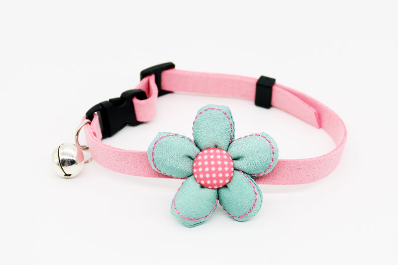 HKM-3405117 Flower and Bow Tie Collars for Small Pets - Adjustable Cat and Dog Size Options
