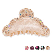 HKM-340563 Acrylic Shark Hair Clip in Pink and Gold - Handmade Stylish Accessory