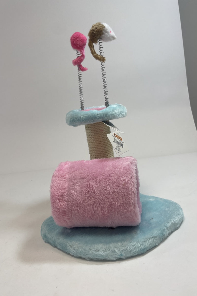 HKM-3406397 Multi-Level Cat Climbing Frame with Scratching Posts and Cozy Lounge Areas