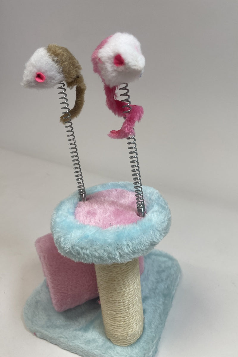 HKM-3406397 Multi-Level Cat Climbing Frame with Scratching Posts and Cozy Lounge Areas