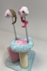 HKM-3406397 Multi-Level Cat Climbing Frame with Scratching Posts and Cozy Lounge Areas