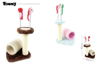 HKM-3406397 Multi-Level Cat Climbing Frame with Scratching Posts and Cozy Lounge Areas