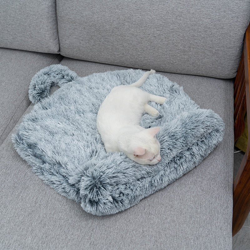 HKM-3407165 Cozy Plush Round Cat Sleeping Bag for Warm and Comfortable Nesting