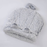 HKM-3407165 Cozy Plush Round Cat Sleeping Bag for Warm and Comfortable Nesting