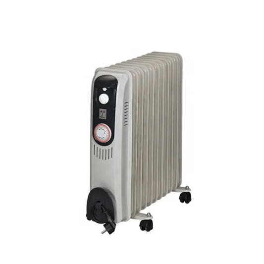 HKM-340755 Electric Oil Filled Heater Radiator - 1500W Adjustable Thermostat, Overheat Protection, Portable Design for Indoor Use