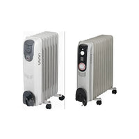 HKM-340755 Electric Oil Filled Heater Radiator - 1500W Adjustable Thermostat, Overheat Protection, Portable Design for Indoor Use