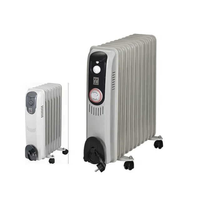HKM-340755 Electric Oil Filled Heater Radiator - 1500W Adjustable Thermostat, Overheat Protection, Portable Design for Indoor Use