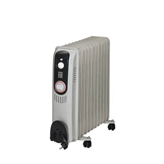 HKM-340755 Electric Oil Filled Heater Radiator - 1500W Adjustable Thermostat, Overheat Protection, Portable Design for Indoor Use