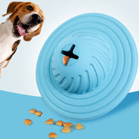 HKM-3407933 Durable Rubber Flying Saucer Dog Toy - Bite Resistant, Multifunctional and Available in Sky Blue and Gray