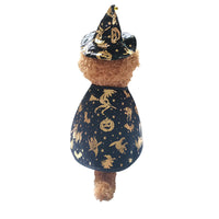 HKM-3410493 Wizard Cloak and Hat Set for Pets – Polyester Halloween Costume in S, M, L Sizes
