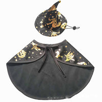 HKM-3410493 Wizard Cloak and Hat Set for Pets – Polyester Halloween Costume in S, M, L Sizes