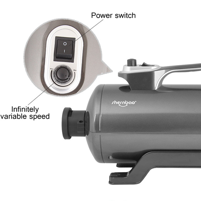 HKM-3410749 Professional Dual-Motor Portable Pet Dryer for Dogs and Cats - 2200W with Stepless Speed Control