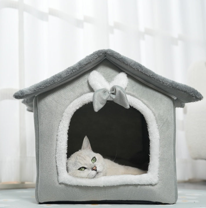 HKM-3412541 Cozy PP Cotton House for Small Dogs and Cats - Winter Warm Nest