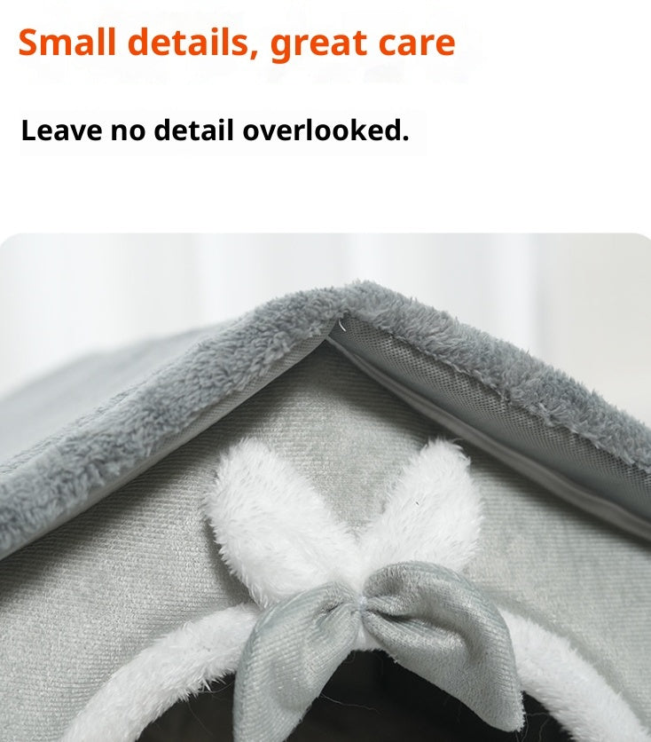 HKM-3412541 Cozy PP Cotton House for Small Dogs and Cats - Winter Warm Nest