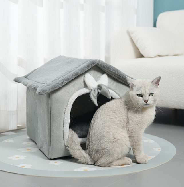 HKM-3412541 Cozy PP Cotton House for Small Dogs and Cats - Winter Warm Nest