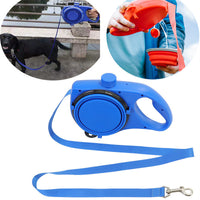 HKM-3412669 Pet Supplies with Water Bottle and Leash - Adjustable Plastic Traction Rope in Blue, Black, or Red