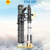 HKM-341267 Starship Rocket Building Block Model Set with 1763 Pieces for Ages 8 and Up