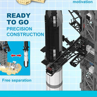 HKM-341267 Starship Rocket Building Block Model Set with 1763 Pieces for Ages 8 and Up