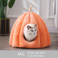 HKM-3412925 Cozy Pumpkin Cat House - Removable and Washable Cat Nest with High Elasticity Fabric