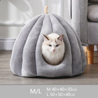 HKM-3412925 Cozy Pumpkin Cat House - Removable and Washable Cat Nest with High Elasticity Fabric