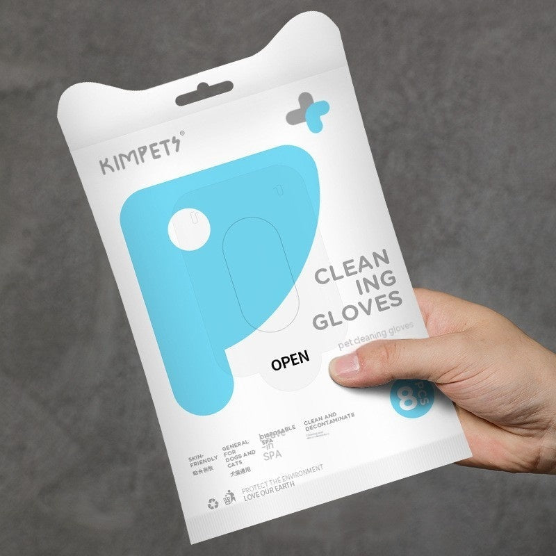 HKM-3414461 Lavender-Scented Disposable Cleaning Gloves for Pet Grooming and Bathing - Pack of 8