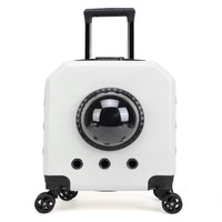 HKM-3415101 Pet Flight Carrier Trolley Case - Solid Color (Pink, Burgundy, White, Orange) - Hard PVC - 15 Gold Capacity