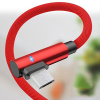 HKM-341523 90 Degree Elbow Anti-Winding Charging Cable - Single Head, Universal Compatibility