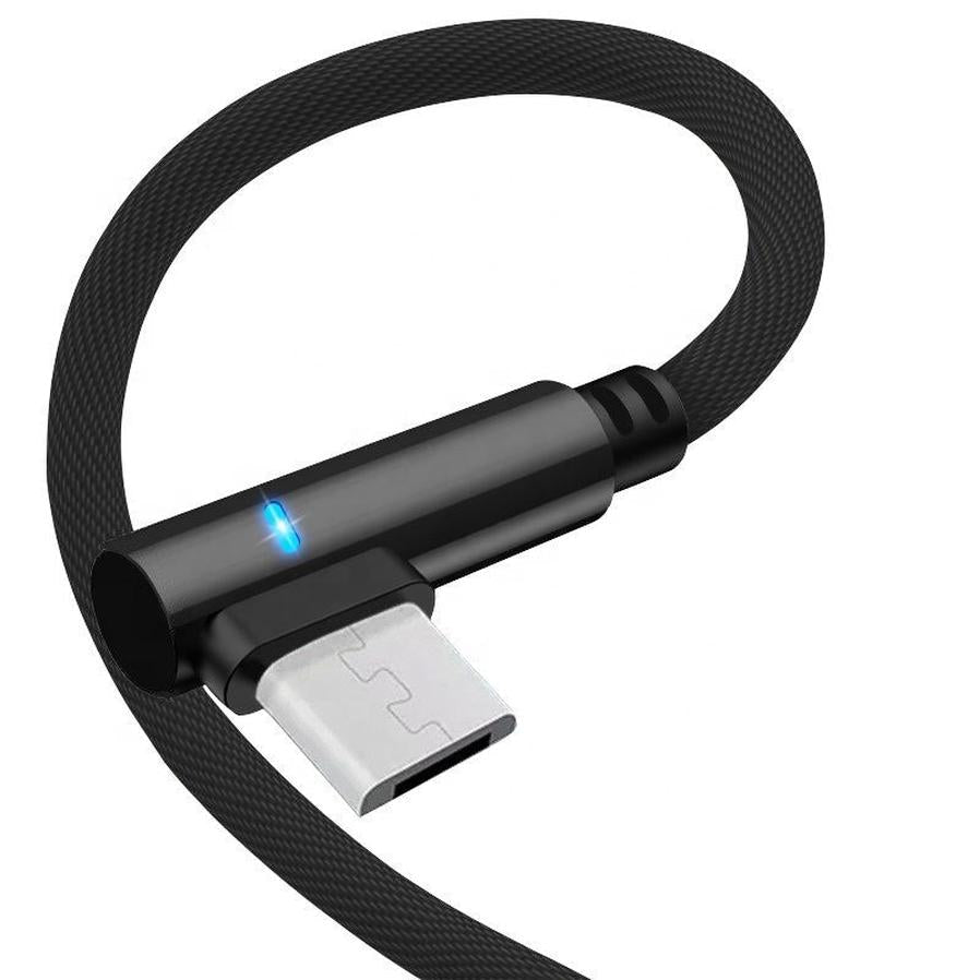 HKM-341523 90 Degree Elbow Anti-Winding Charging Cable - Single Head, Universal Compatibility