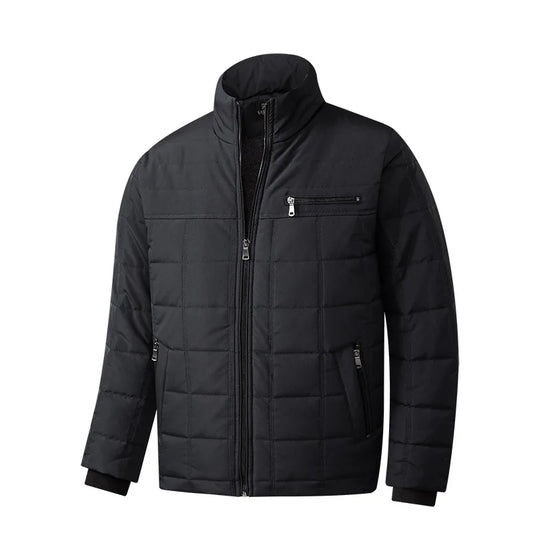 HKM-341523 Men's Cotton Jacket New Cross-Border Plus Size With Thick Fleece and Warm Stand-Up Collar
