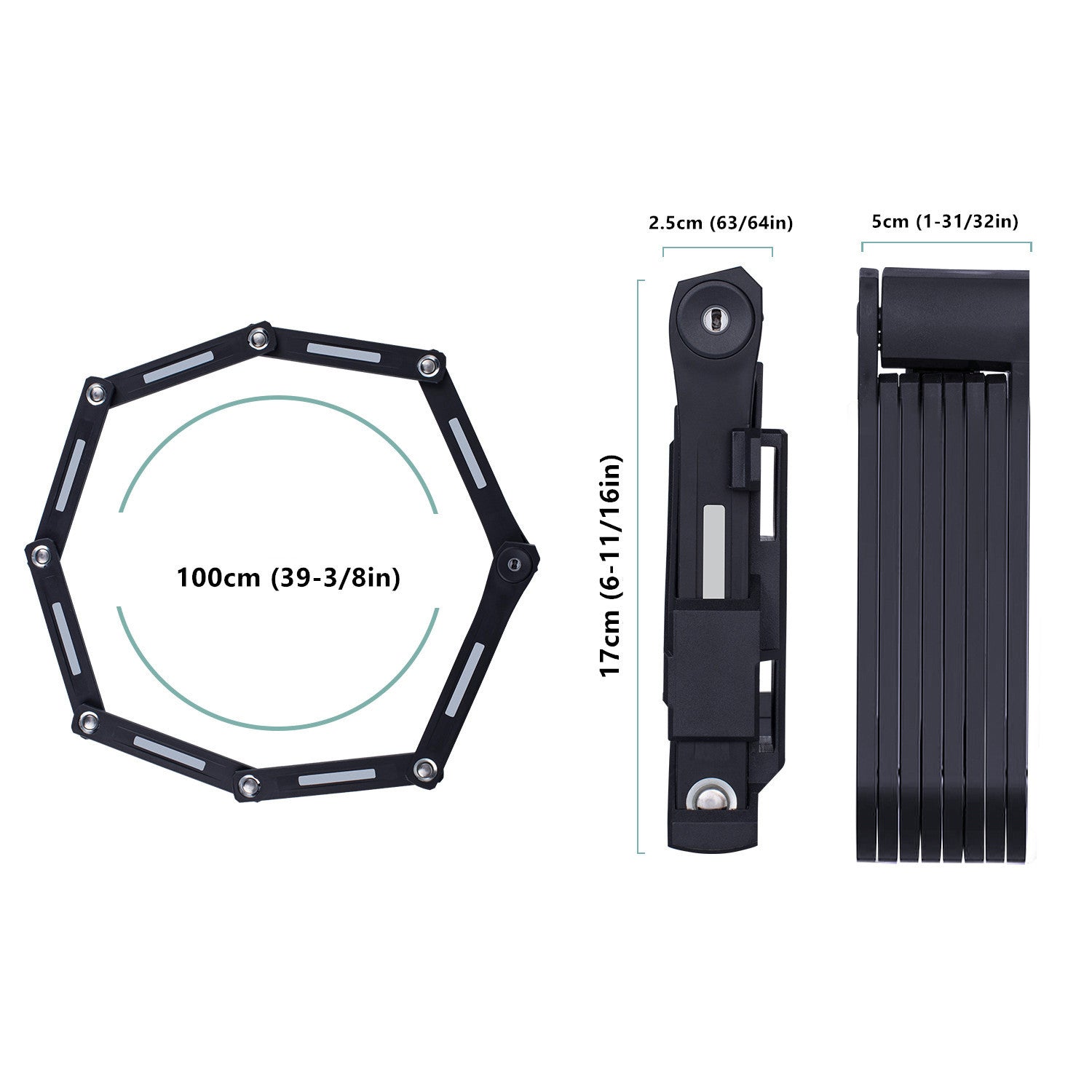 HKM-341651 Folding Chain Bike Lock - Universal Security Solution for Bicycles