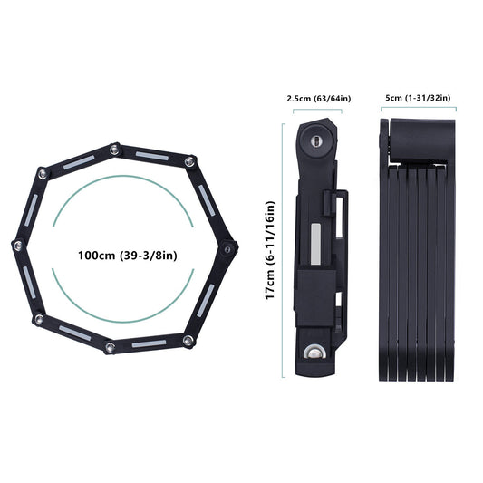 HKM-341651 Folding Chain Bike Lock - Universal Security Solution for Bicycles