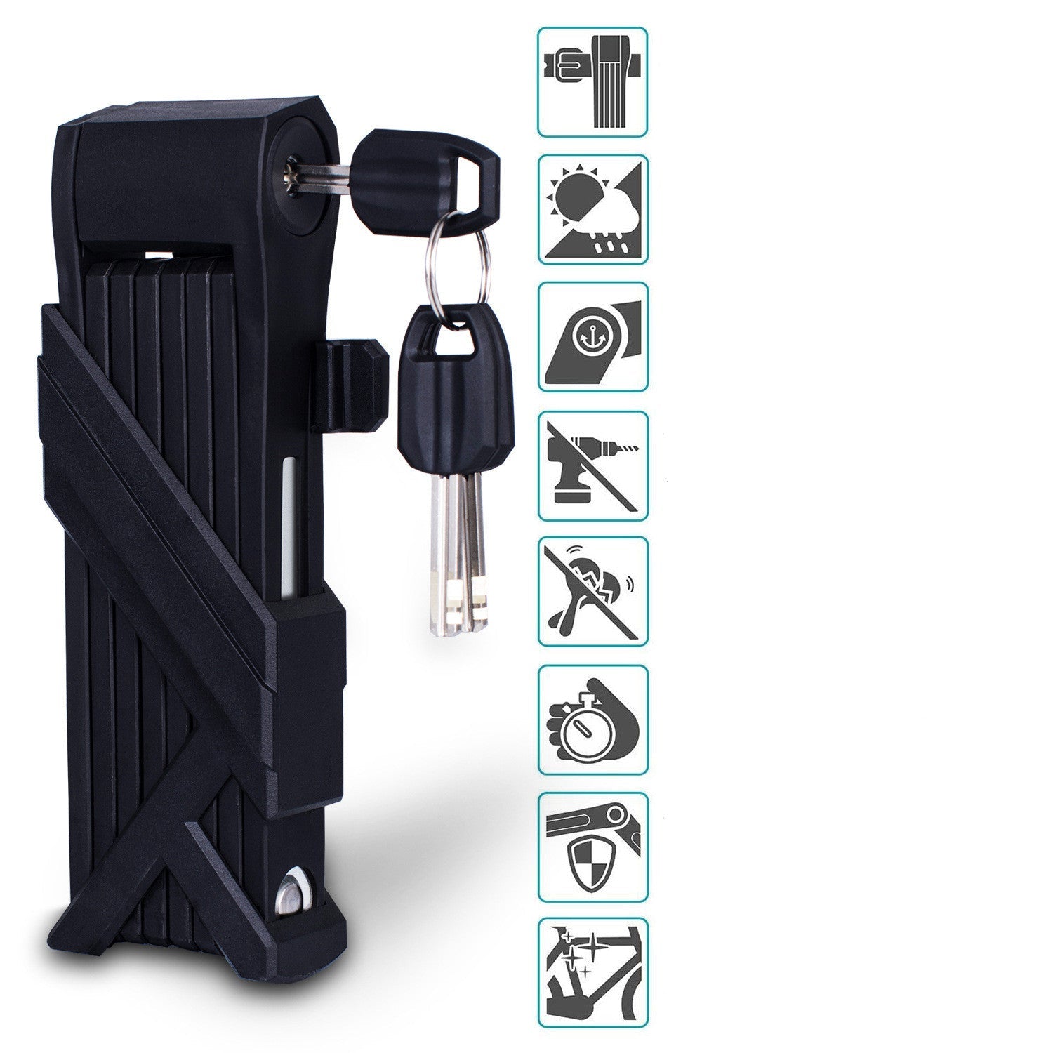 HKM-341651 Folding Chain Bike Lock - Universal Security Solution for Bicycles