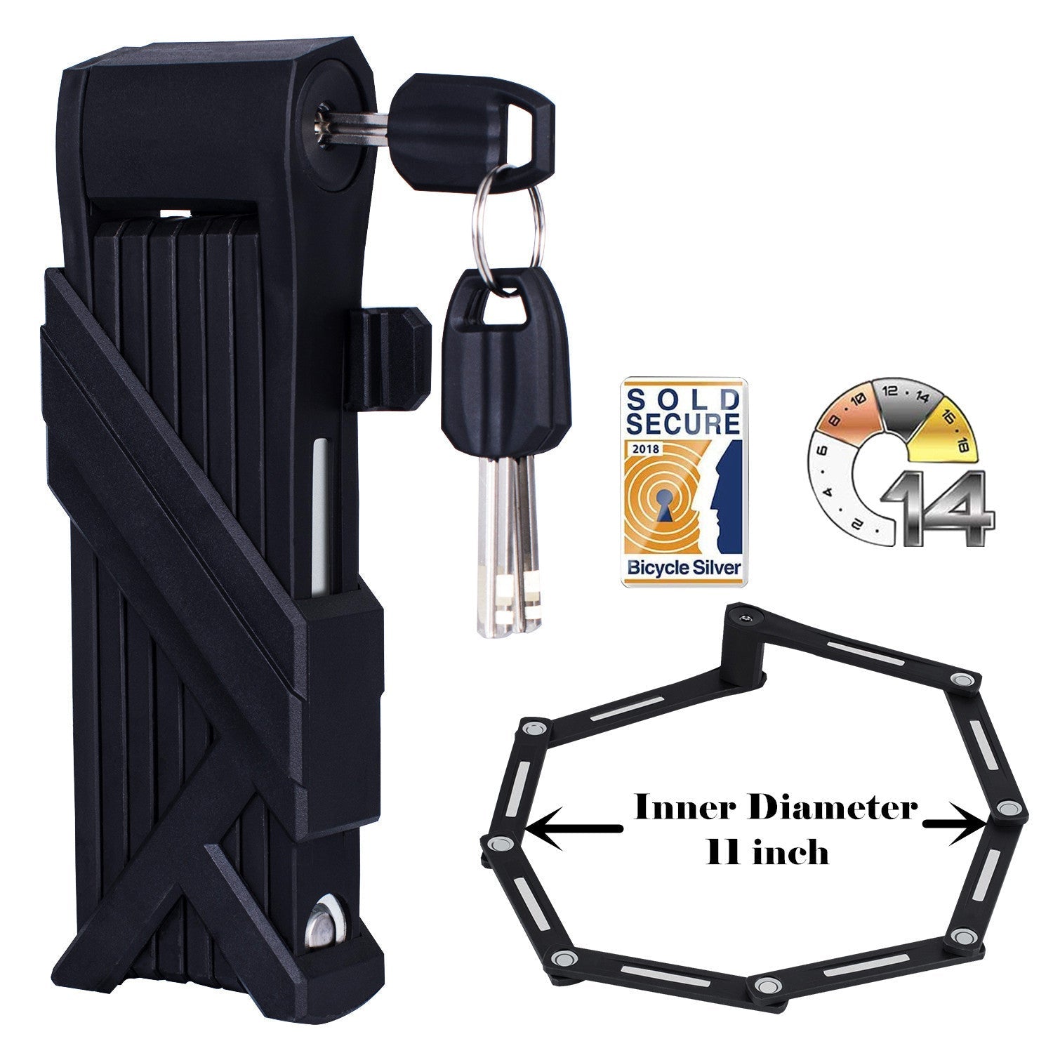 HKM-341651 Folding Chain Bike Lock - Universal Security Solution for Bicycles