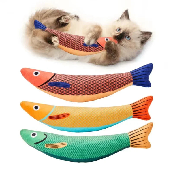 HKM-341651 Interactive Fish-Shaped Cat Kicker Toy with Catnip – Soft and Durable Chewing Toy
