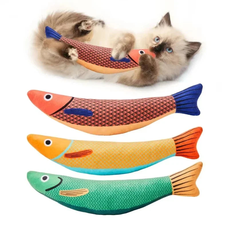 HKM-341651 Interactive Fish-Shaped Cat Kicker Toy with Catnip – Soft and Durable Chewing Toy