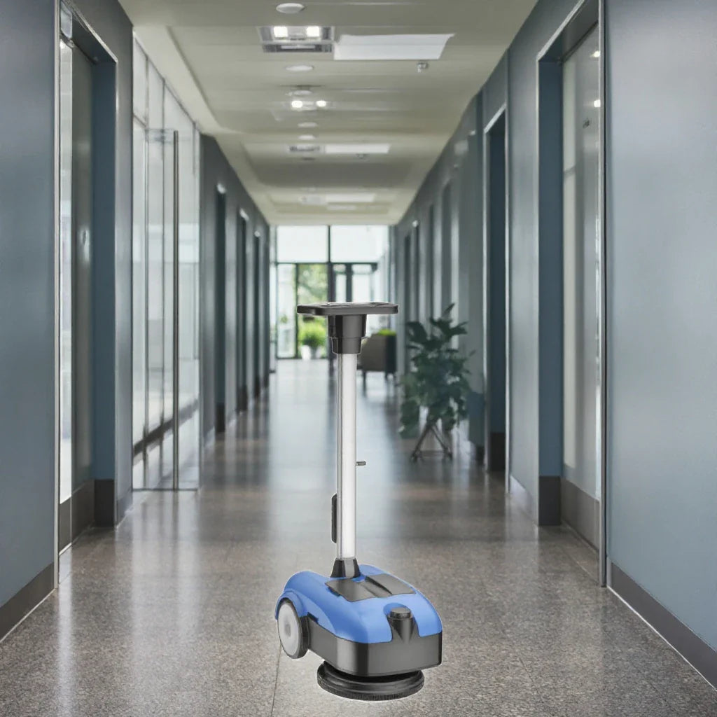 HKM-341715 180 Degree Rotating Brush Mini Walk Behind Floor Scrub Cleaning Machine