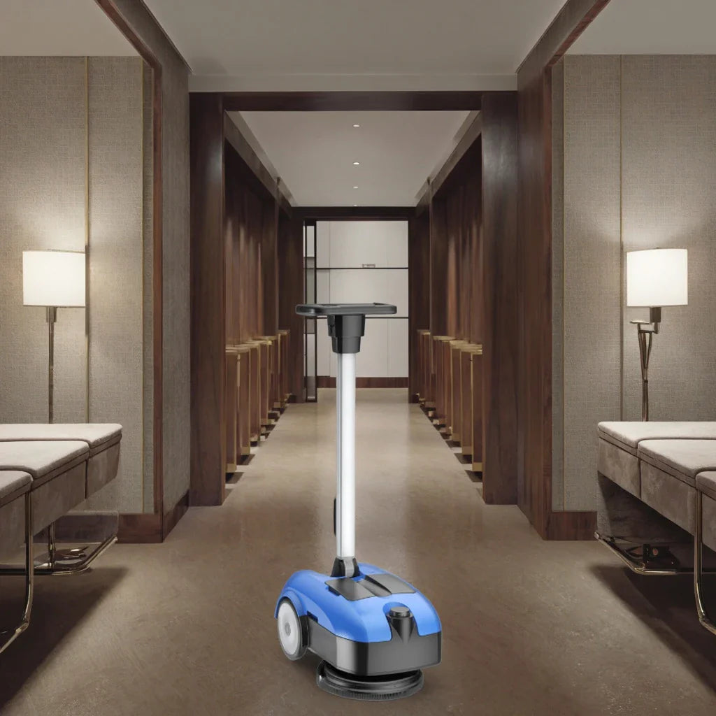 HKM-341715 180 Degree Rotating Brush Mini Walk Behind Floor Scrub Cleaning Machine