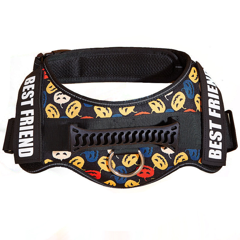 HKM-3417917 Large Dog Chest Strap with Velcro for Collar and Lead Attachment, Nylon Material