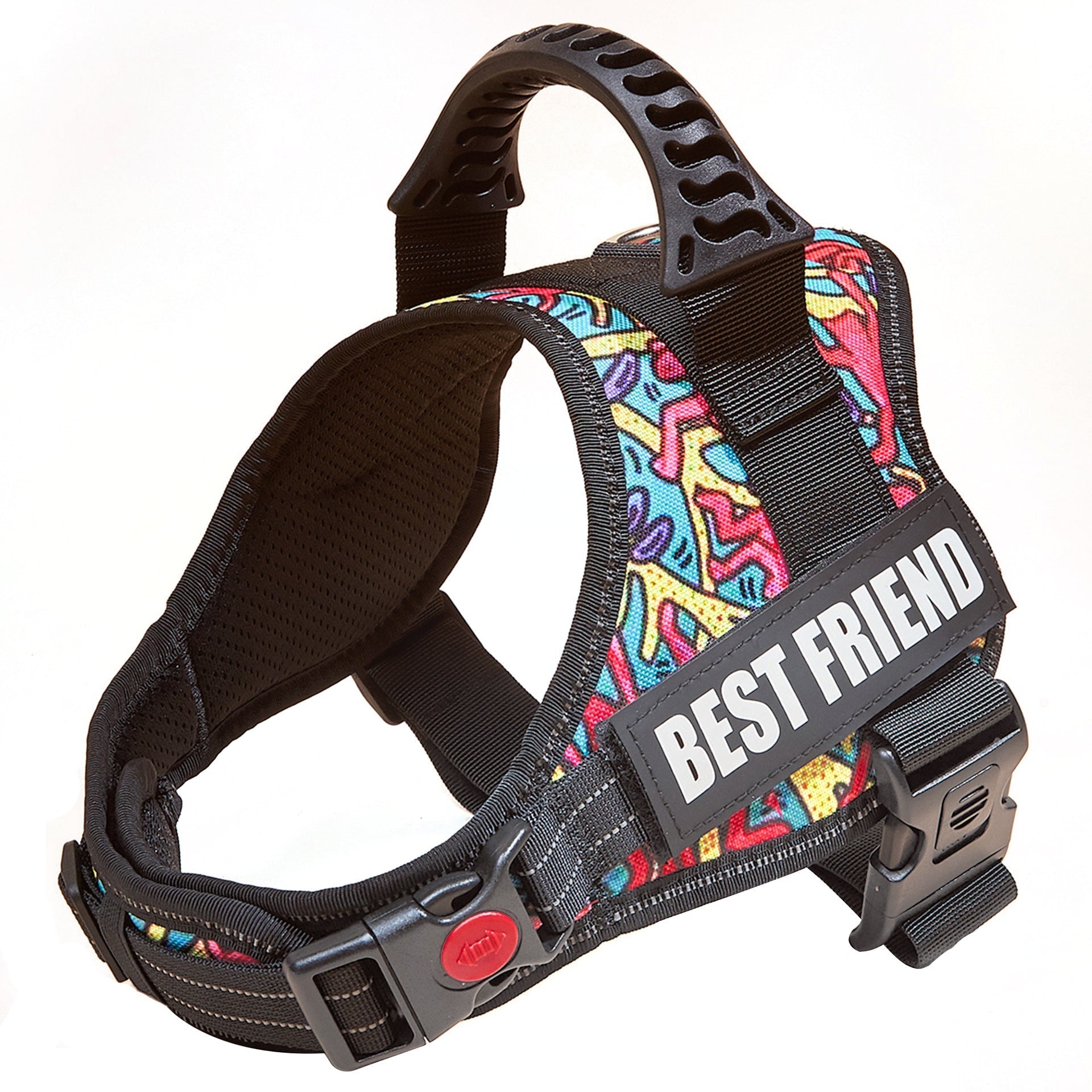 HKM-3417917 Large Dog Chest Strap with Velcro for Collar and Lead Attachment, Nylon Material