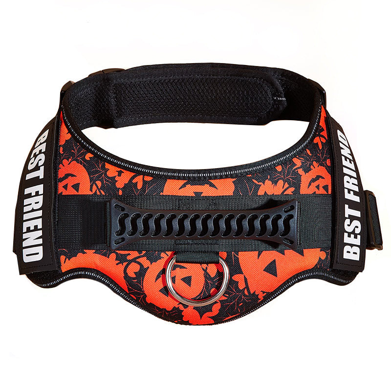 HKM-3417917 Large Dog Chest Strap with Velcro for Collar and Lead Attachment, Nylon Material