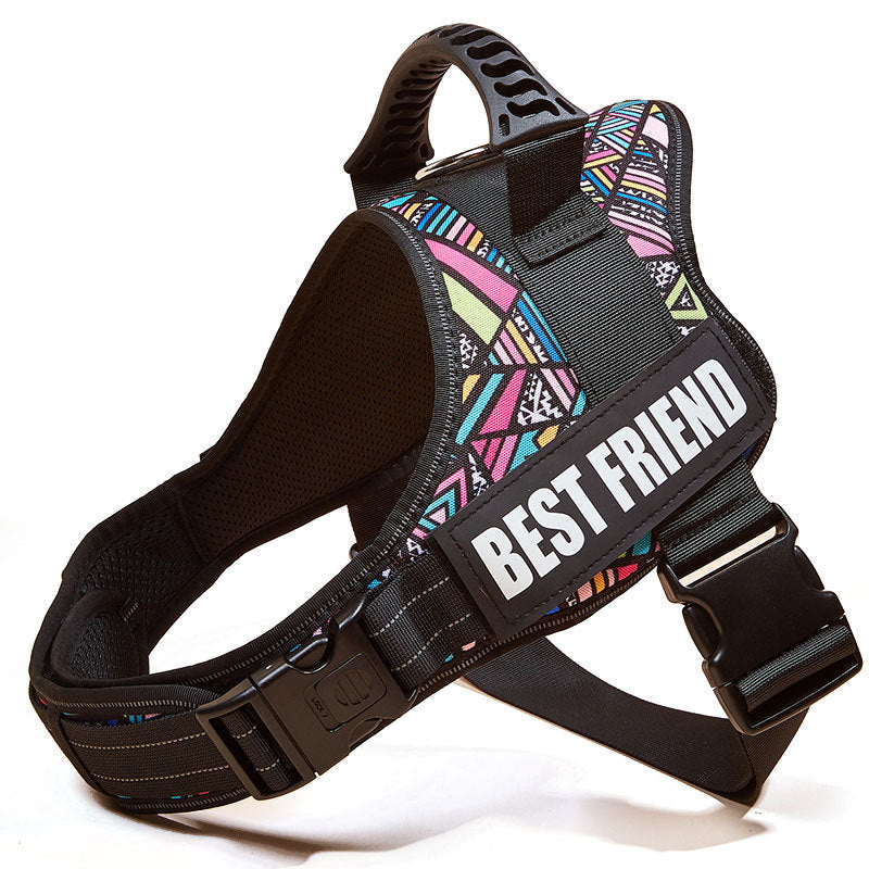 HKM-3417917 Large Dog Chest Strap with Velcro for Collar and Lead Attachment, Nylon Material