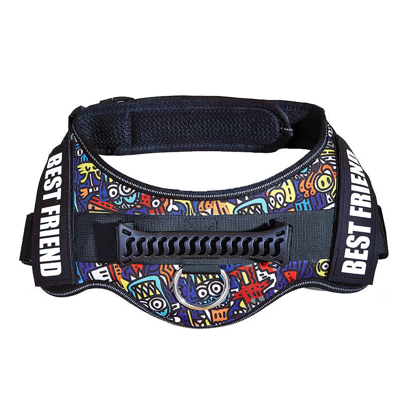 HKM-3417917 Large Dog Chest Strap with Velcro for Collar and Lead Attachment, Nylon Material