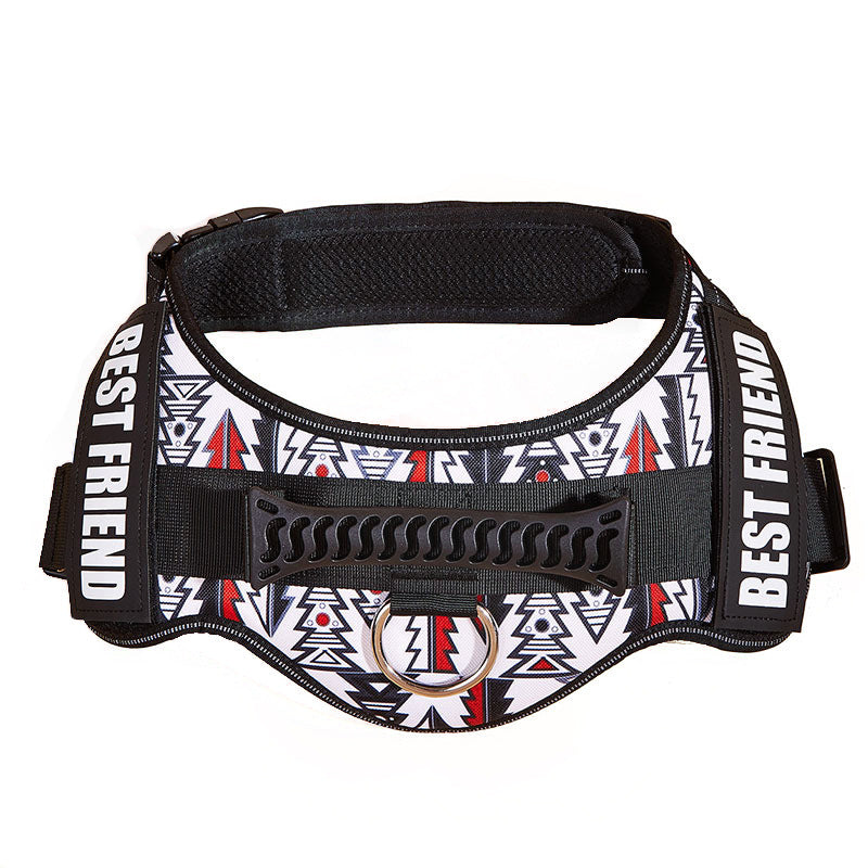 HKM-3417917 Large Dog Chest Strap with Velcro for Collar and Lead Attachment, Nylon Material