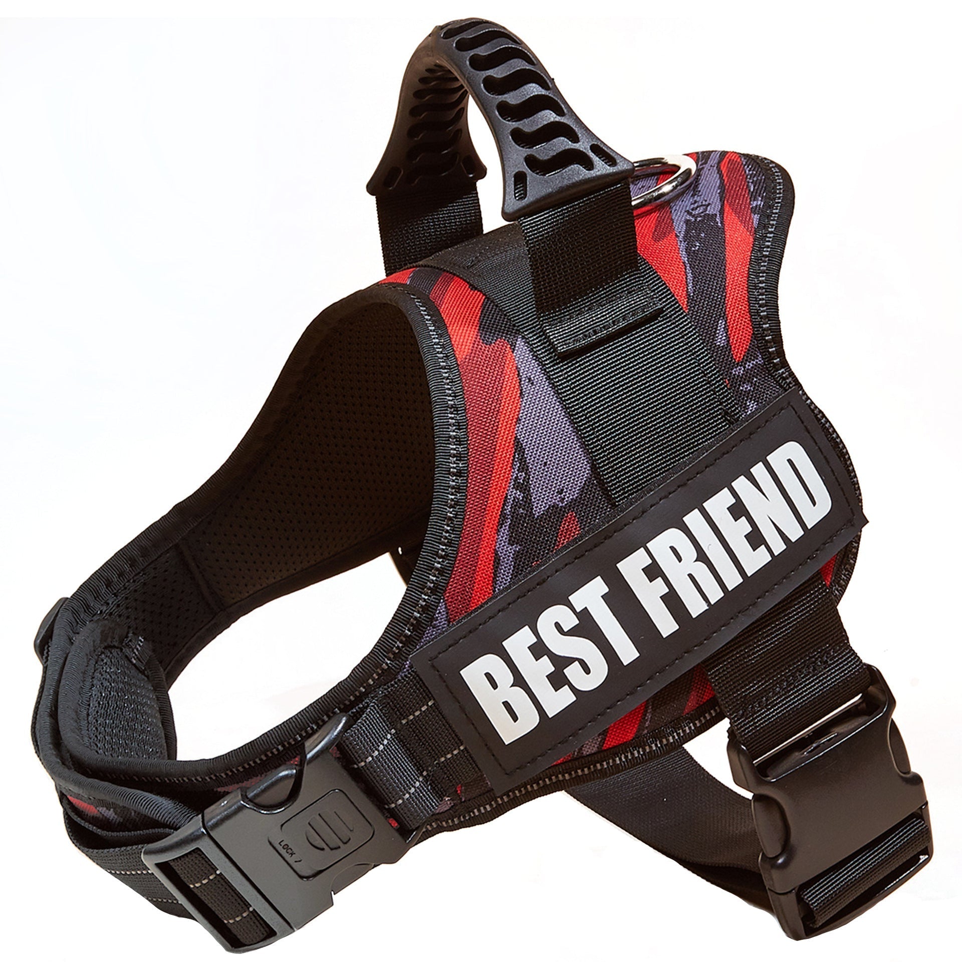 HKM-3417917 Large Dog Chest Strap with Velcro for Collar and Lead Attachment, Nylon Material