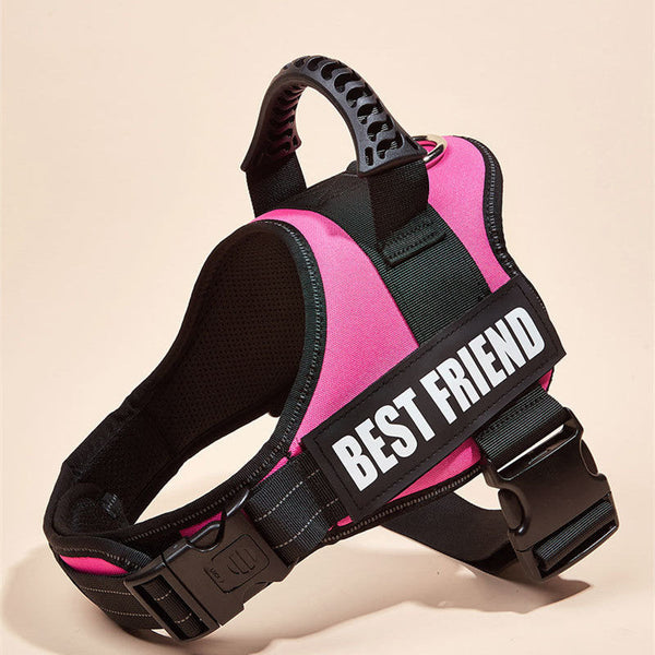 HKM-3417917 Large Dog Chest Strap with Velcro for Collar and Lead Attachment, Nylon Material