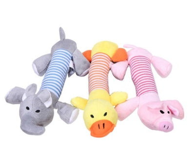 HKM-3418301 Funny Dog Sound Squeaky Plush Toy for Chewing and Playtime - Multiple Animals Available