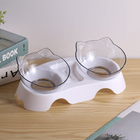 HKM-3418813 Ergonomic Double Bowl Feeder for Cats and Dogs with Neck Protection and Easy Clean Design