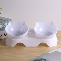 HKM-3418813 Ergonomic Double Bowl Feeder for Cats and Dogs with Neck Protection and Easy Clean Design