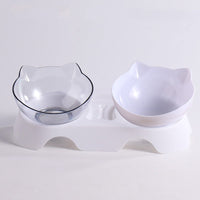 HKM-3418813 Ergonomic Double Bowl Feeder for Cats and Dogs with Neck Protection and Easy Clean Design